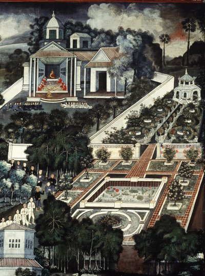 Detail of a Monastery with a Garden by Krua Inkhong